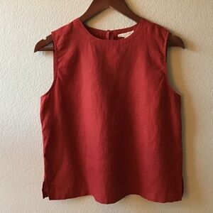 Eileen Fisher Organic Linen Sleeveless Shirt Blouse X Small